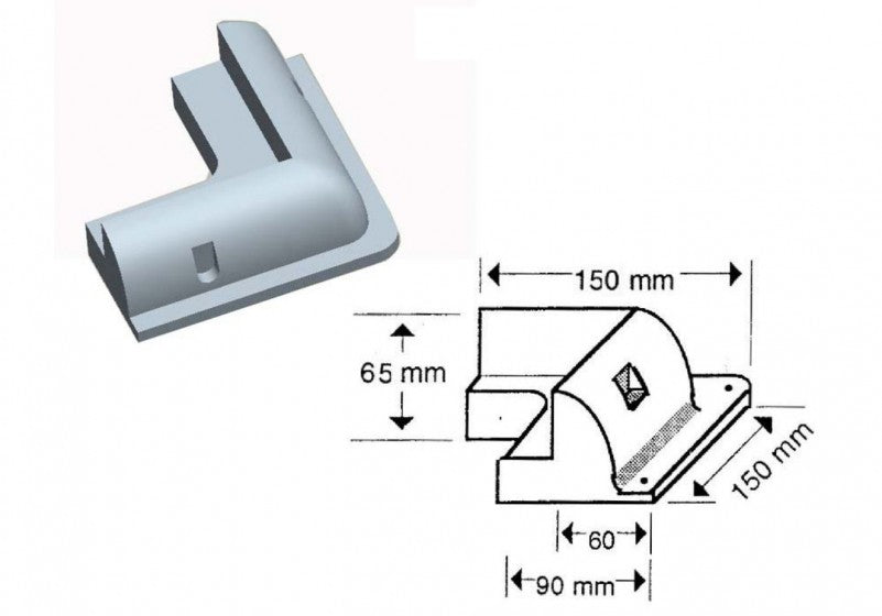 Hoeksteun zonnepaneel wit