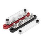 Stroomverdeler Set 150A — 4× M8 + 6× M4 Busbar Rood + Zwart (12–48V DC)