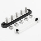 Stroomverdeler Set 150A — 5× M8 Busbar Rood + Zwart (12–48V DC)