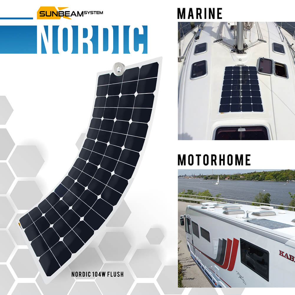 Zonnepaneel 104Wp flexibel Nordic Flush - SUNBEAM